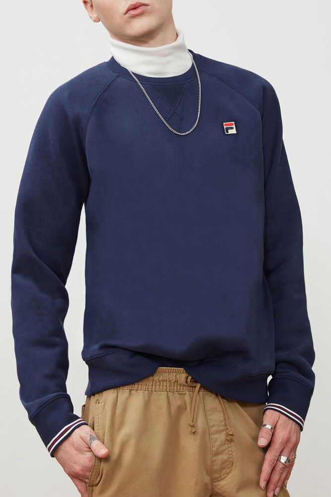 Fila Genser Herre Marineblå Pozzi Crew 685427-UBL